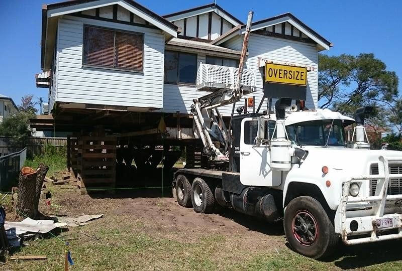 A truck relocating a house in Brisbane